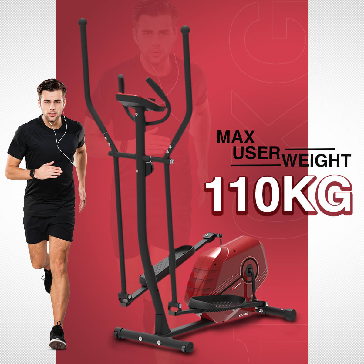 Buy Powermax Fitness EH-300 Elliptical Cross Trainer with Hand Pulse