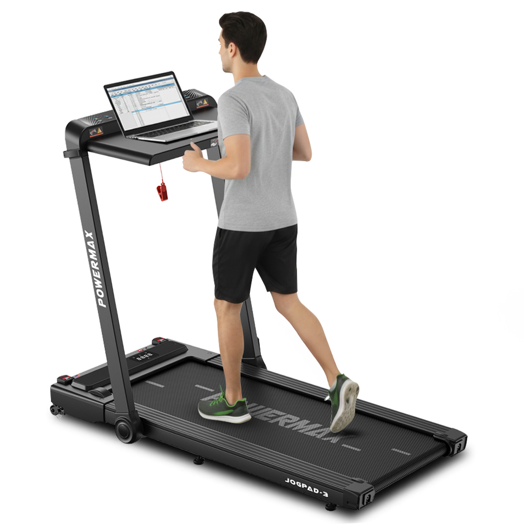 JogPad-3® Dual LED Display Treadmill with Office Desk & Wristband Remote