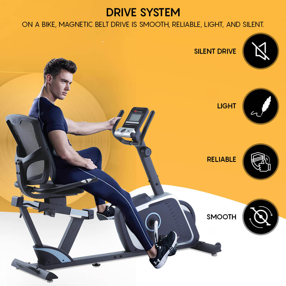 buy powermax fitness br-700 magnetic recumbent bike