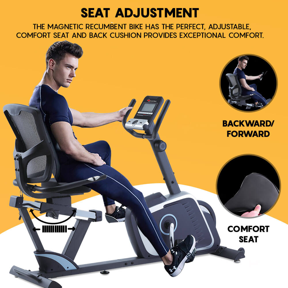 buy powermax fitness br-700 magnetic recumbent bike