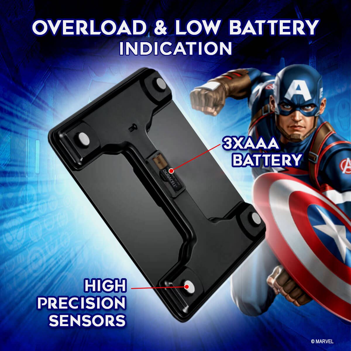 buy powermax x marvel bca-130 captain america edition bluetooth smart scale