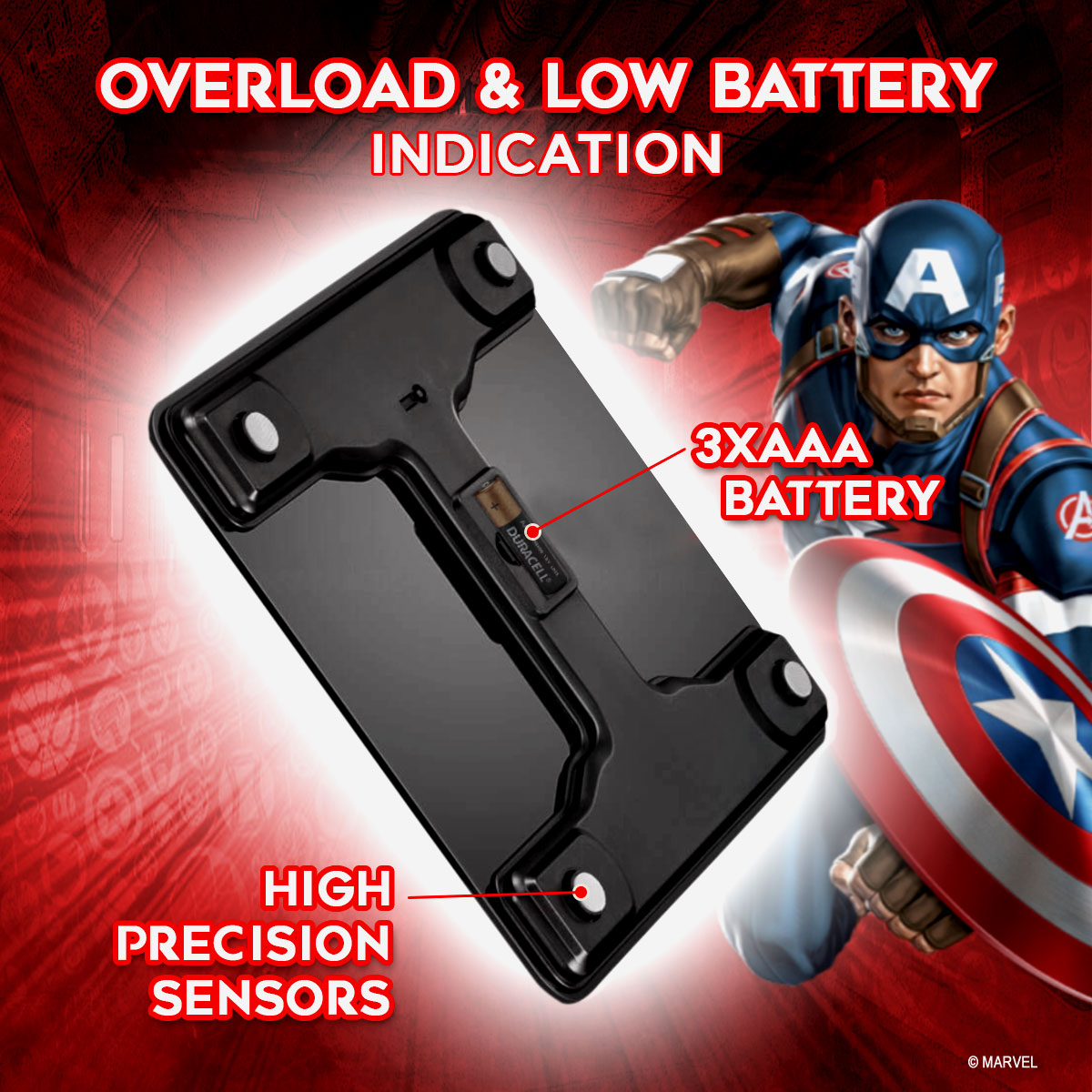 buy powermax x marvel bca-130 captain america edition bluetooth smart scale