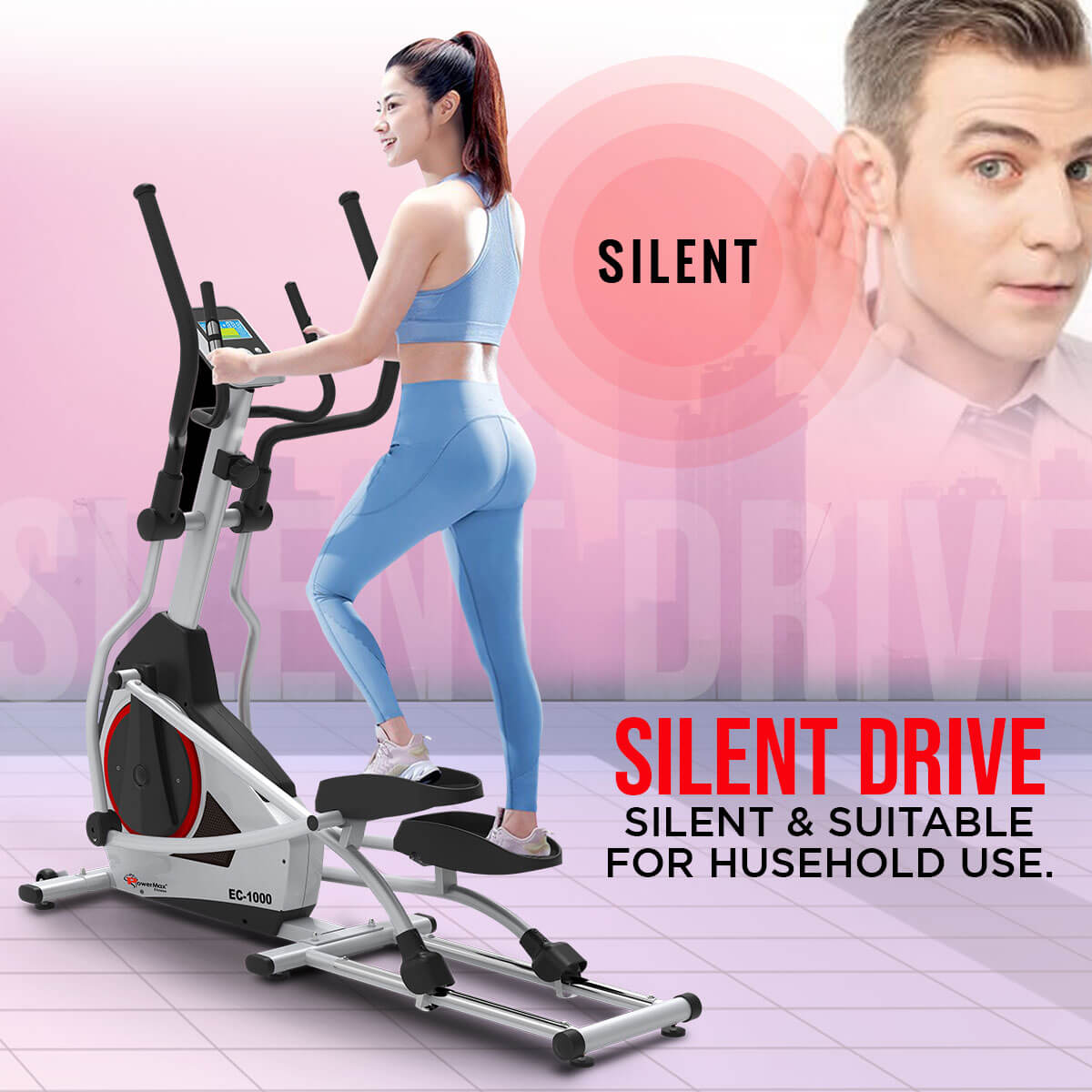 buy powermax ec-1000 semi-commercial elliptical cross trainer with magnetic resistance