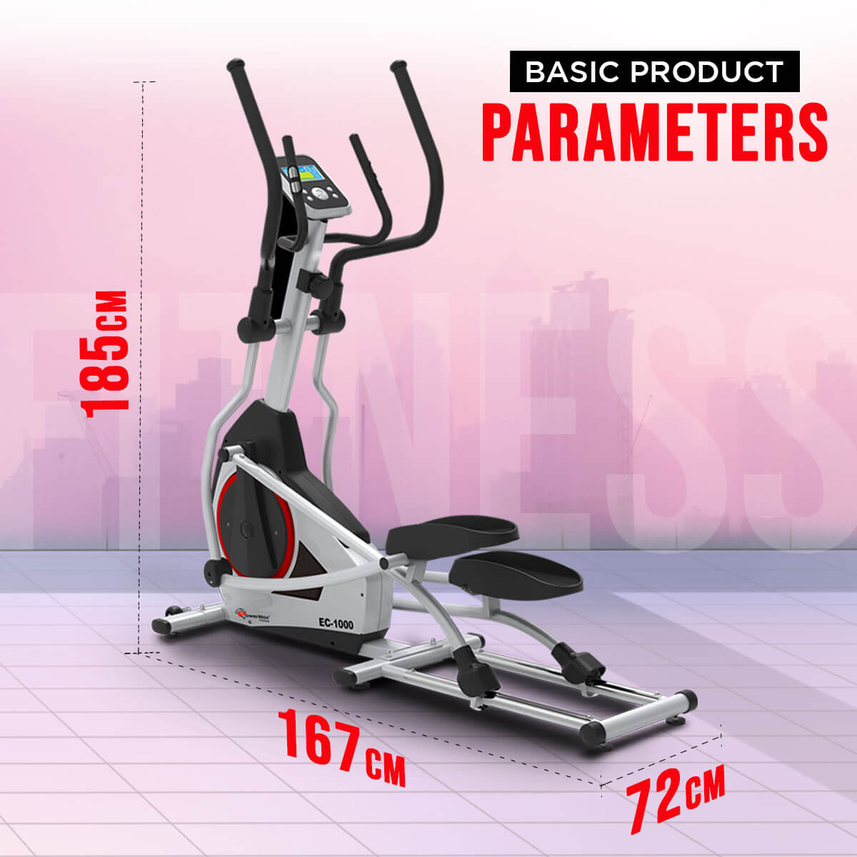 buy powermax ec-1000 semi-commercial elliptical cross trainer with magnetic resistance