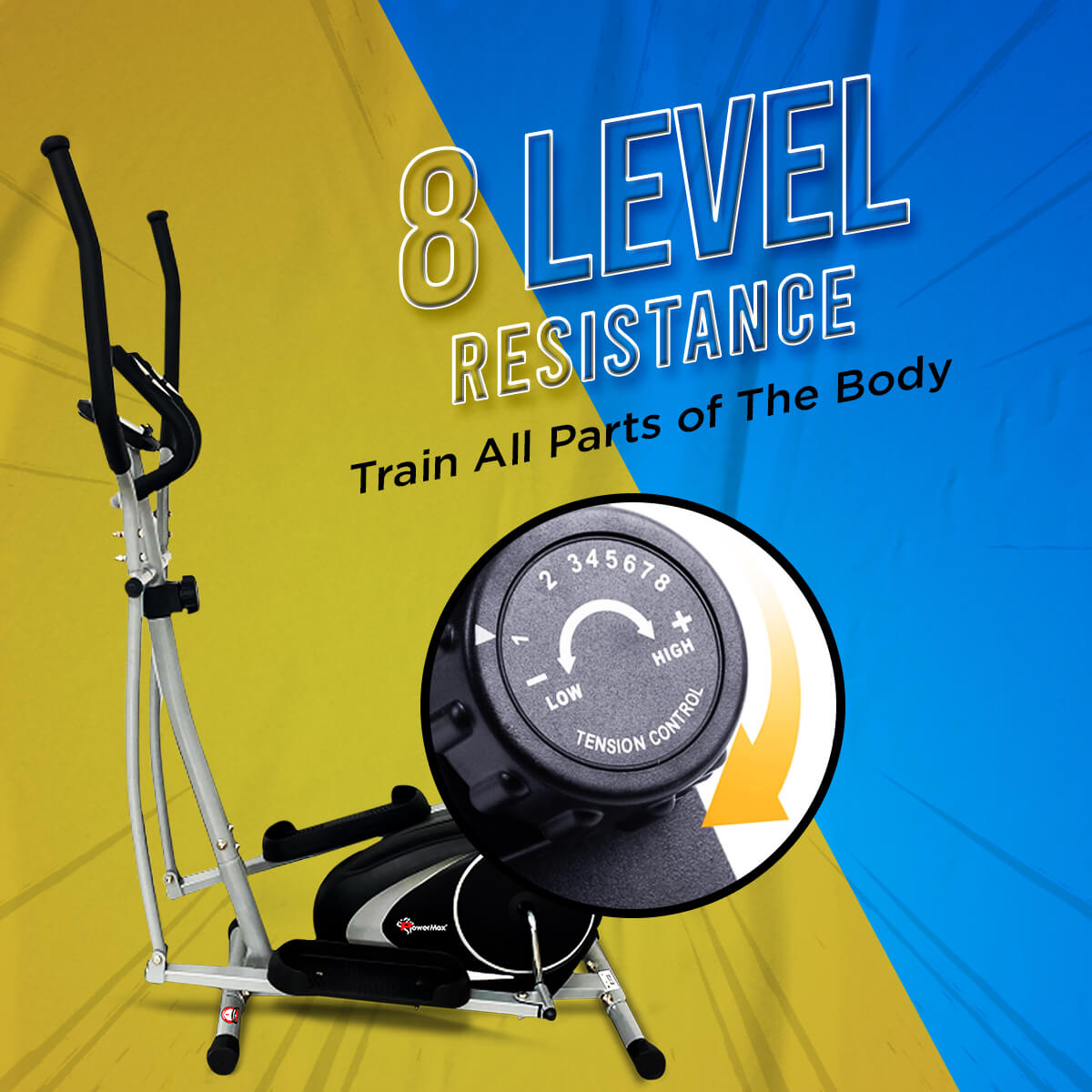 Buy Powermax Fitness EH-260S Elliptical Cross Trainer with Hand Pulse