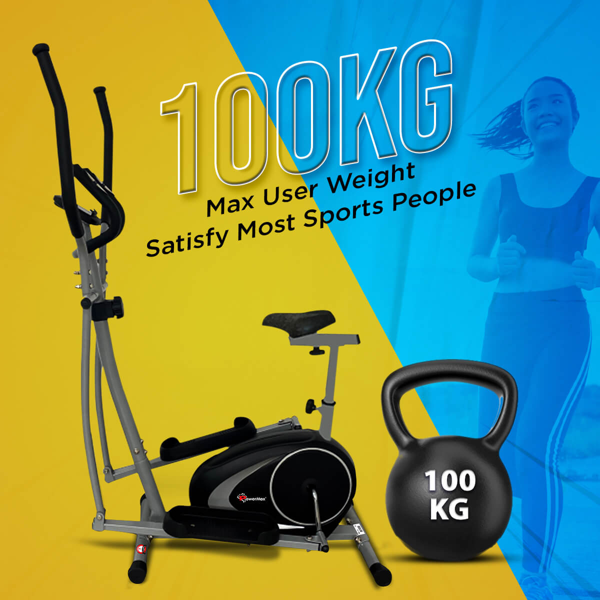 Buy Powermax Fitness EH-260S Elliptical Cross Trainer with Hand Pulse