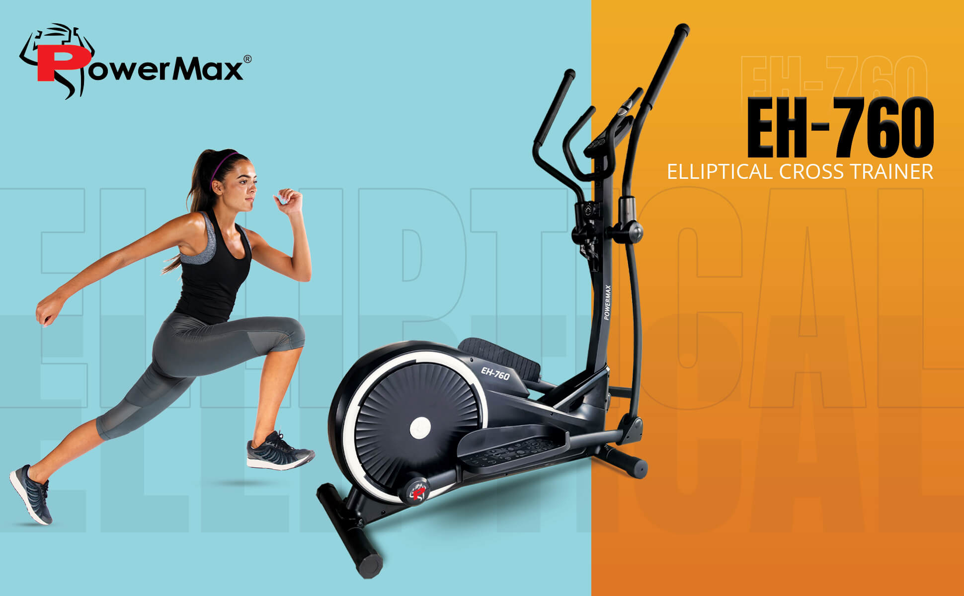 Buy Powermax Fitness EH-760 Elliptical Cross Trainer with Water Bottle Cage