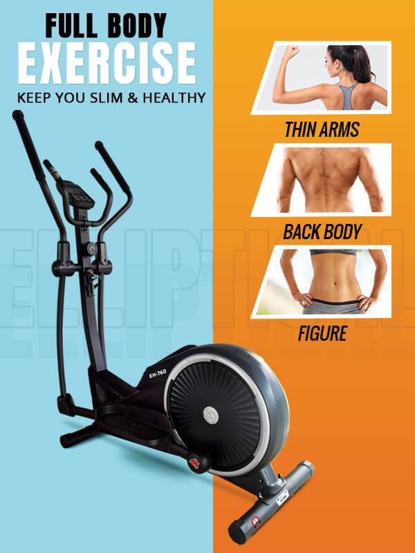 Buy Powermax Fitness EH-760 Elliptical Cross Trainer with Water Bottle Cage