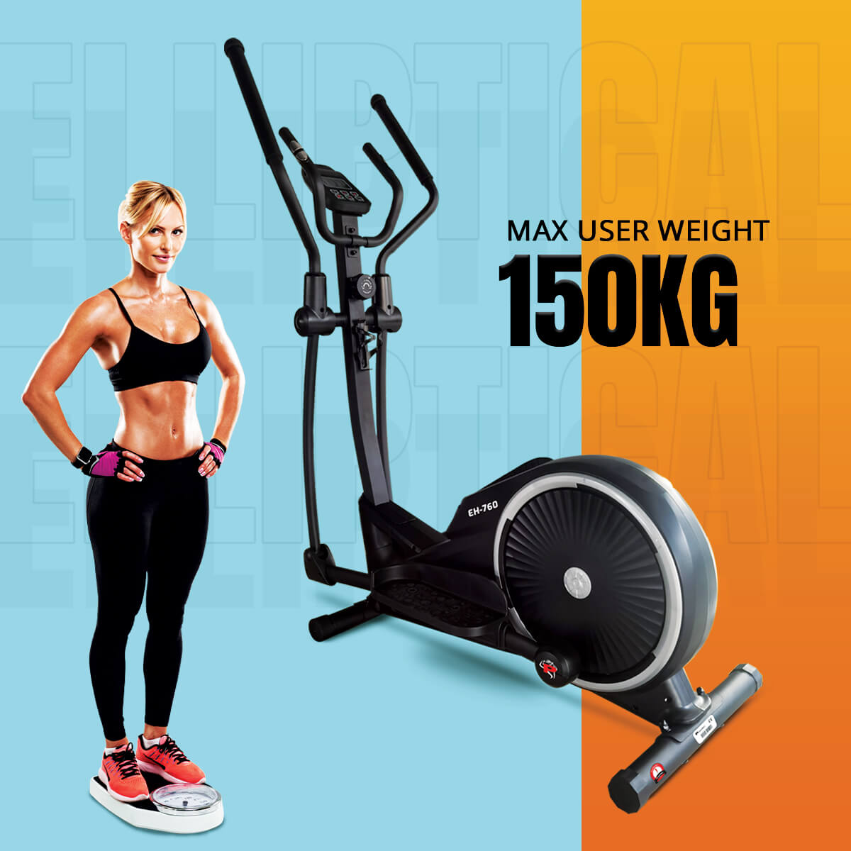 Buy Powermax Fitness EH-760 Elliptical Cross Trainer with Water Bottle Cage