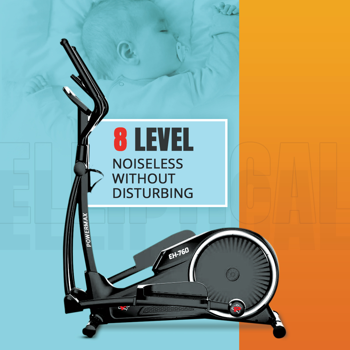 Buy Powermax Fitness EH-760 Elliptical Cross Trainer with Water Bottle Cage