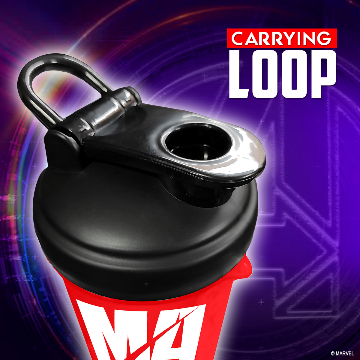 buy powermax x marvel msb-6s-m-red (600ml) marvel protein shaker bottle with single storage