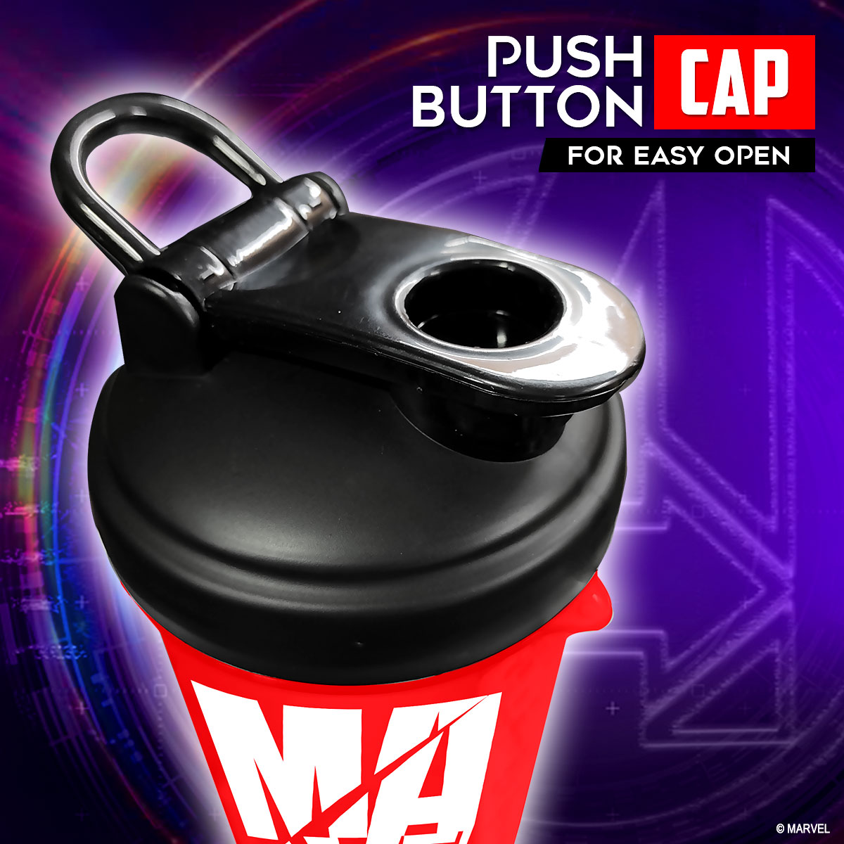 buy powermax x marvel msb-6s-m-red (600ml) marvel protein shaker bottle with single storage