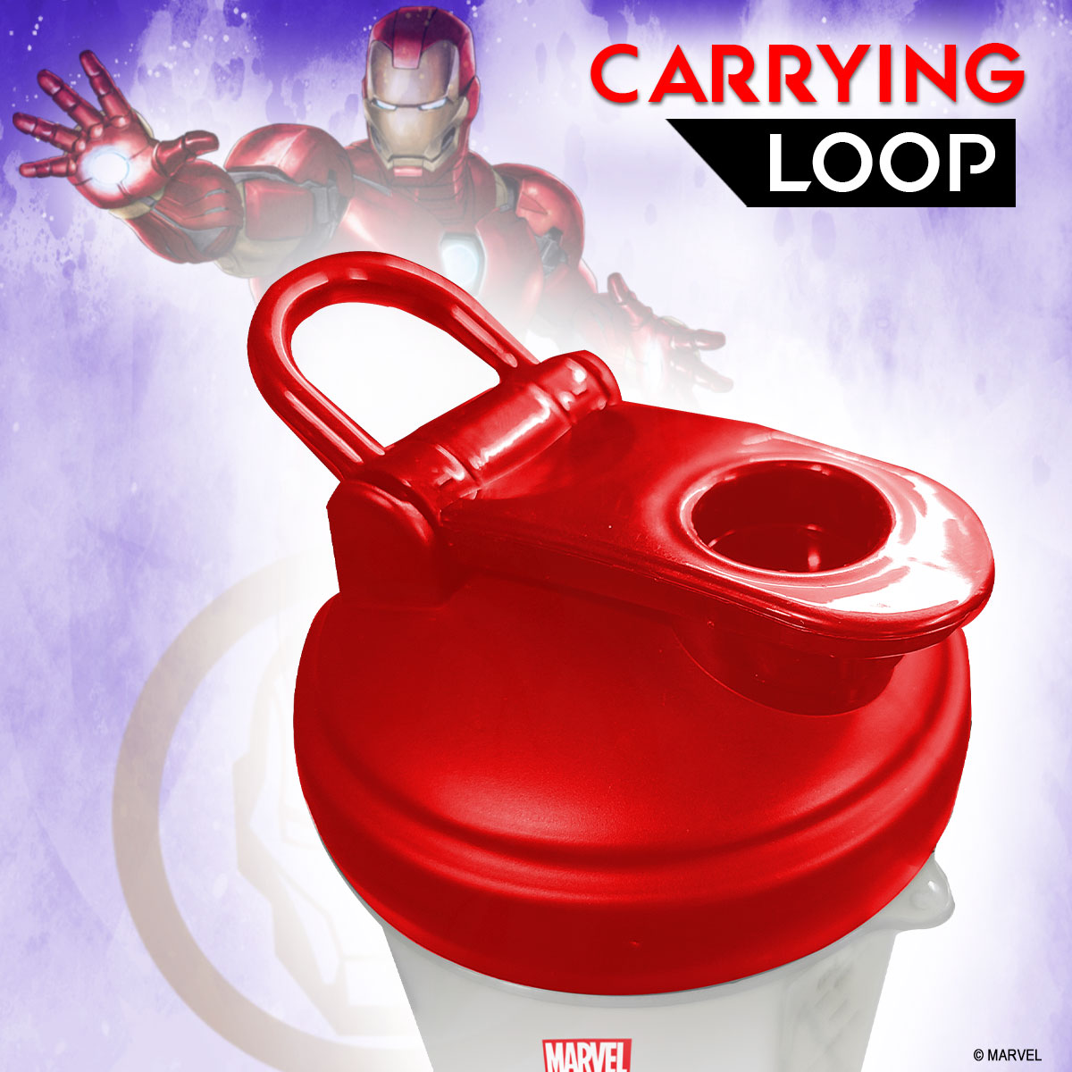 buy powermax x marvel msb-6s-im-clear (600ml) ironman marvel edition protein shaker bottle with single storage