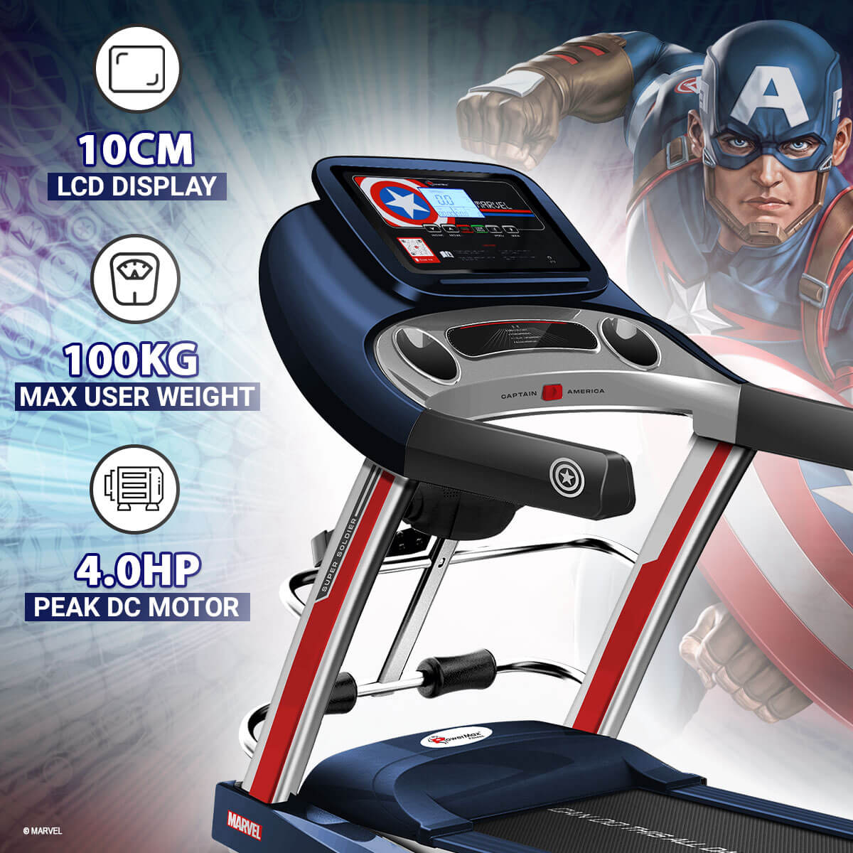 buy powermax x marvel mt-1a motorized treadmill with android & ios application