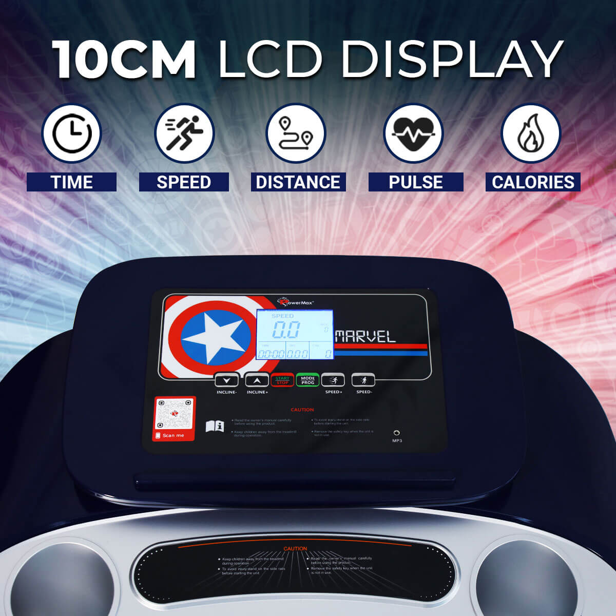 buy powermax x marvel mt-1a motorized treadmill with android & ios application