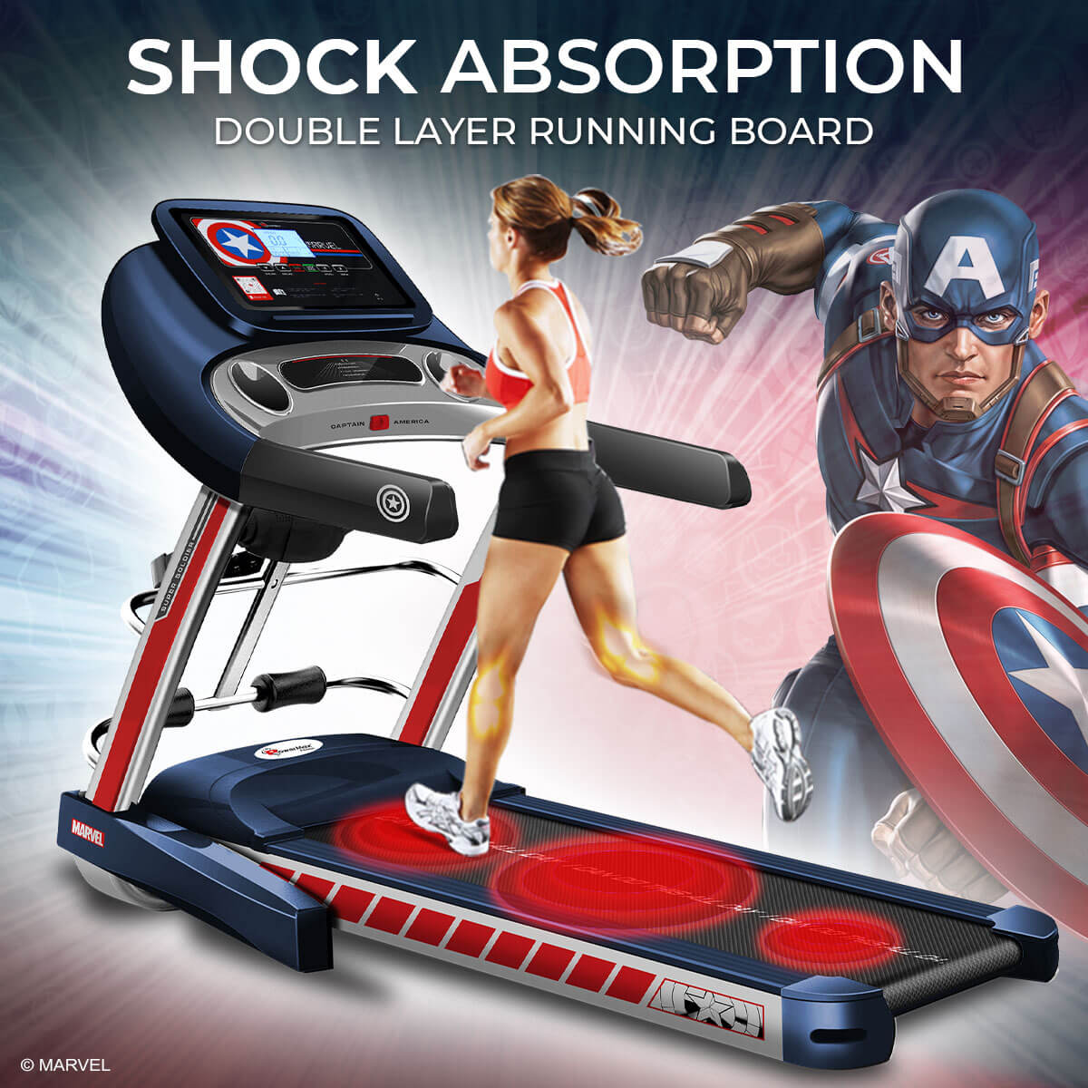 buy powermax x marvel mt-1a motorized treadmill with android & ios application