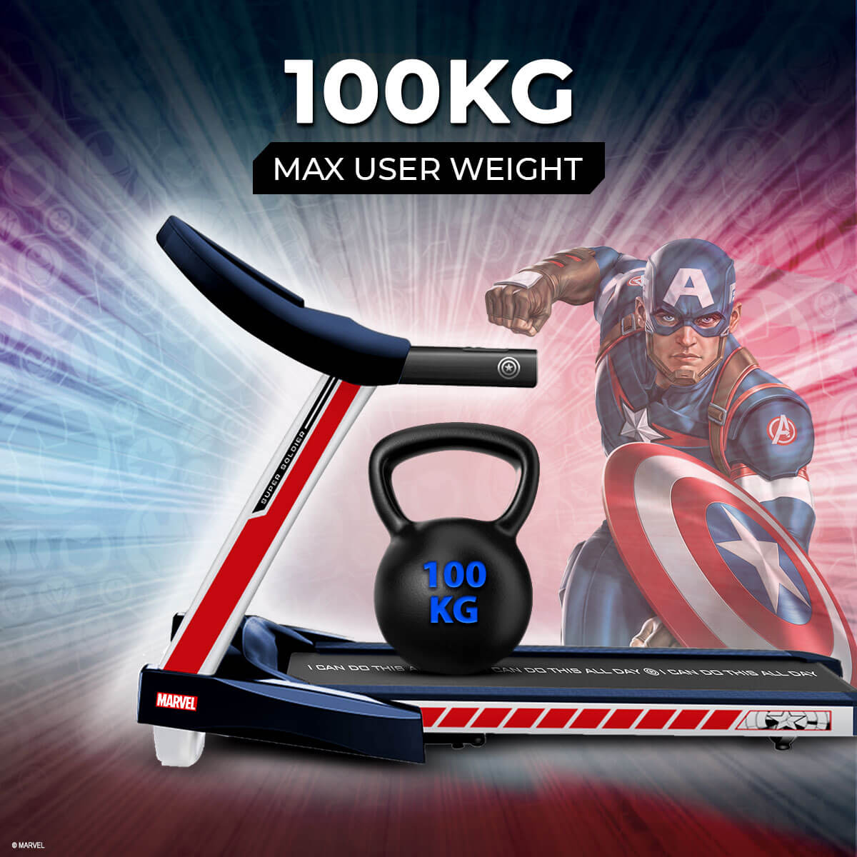 buy powermax x marvel mt-1a motorized treadmill with android & ios application