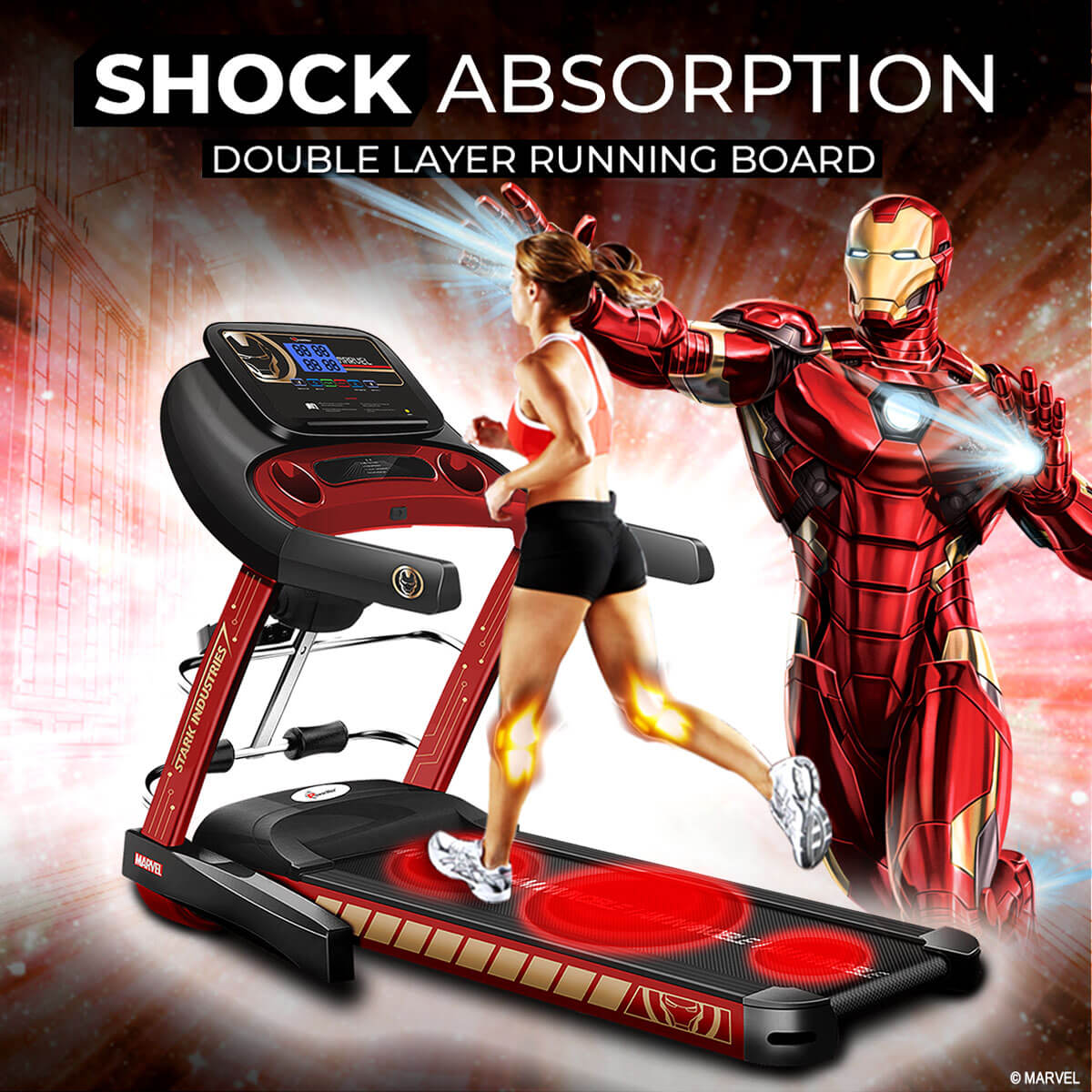 buy powermax x marvel mt-1m motorized treadmill with android & ios application