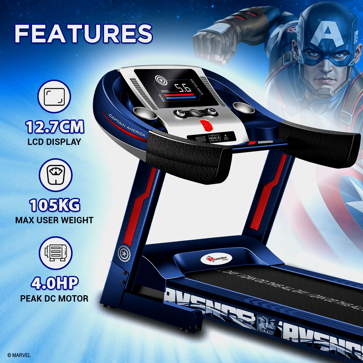 buy powermax x marvel mta-1000 semi auto lubrication motorized treadmill with auto incline