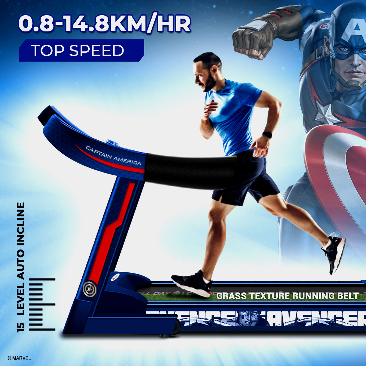 buy powermax x marvel mta-1000 semi auto lubrication motorized treadmill with auto incline