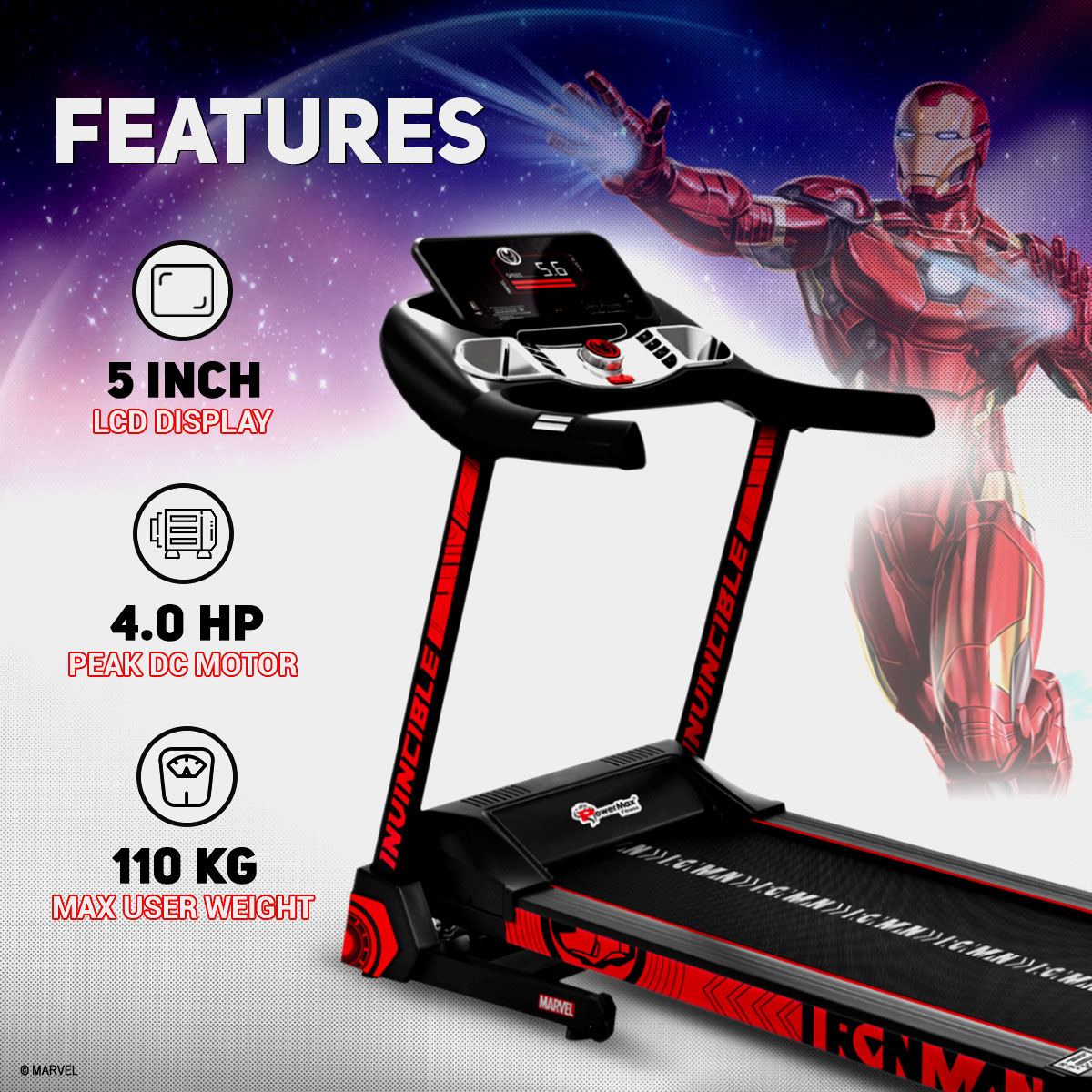 buy powermax x marvel mtm-2500 motorized treadmill with automatic lubrication and jumping wheels