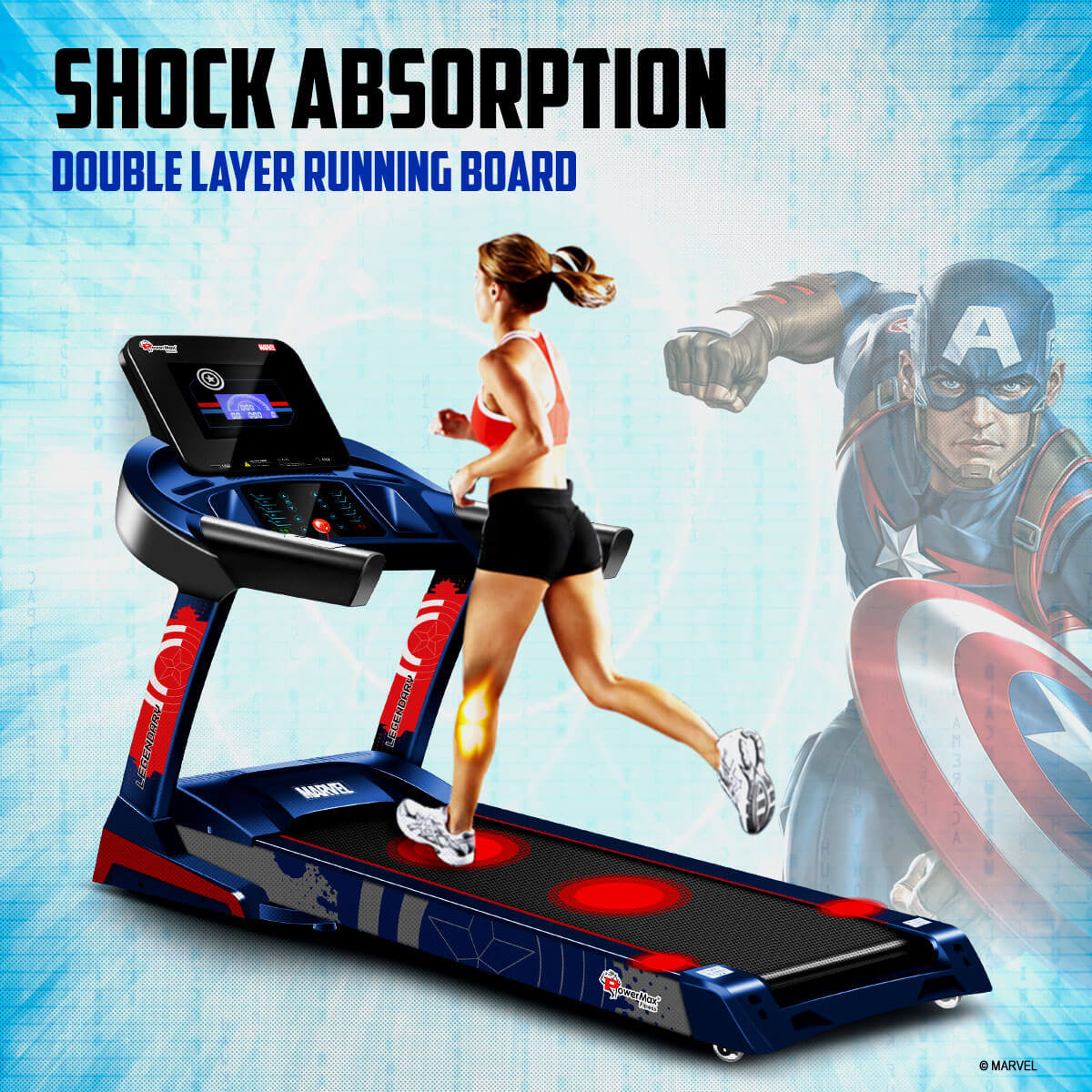 buy powermax x marvel mtc-3600 ac motorized treadmill with auto lubrication and auto incline