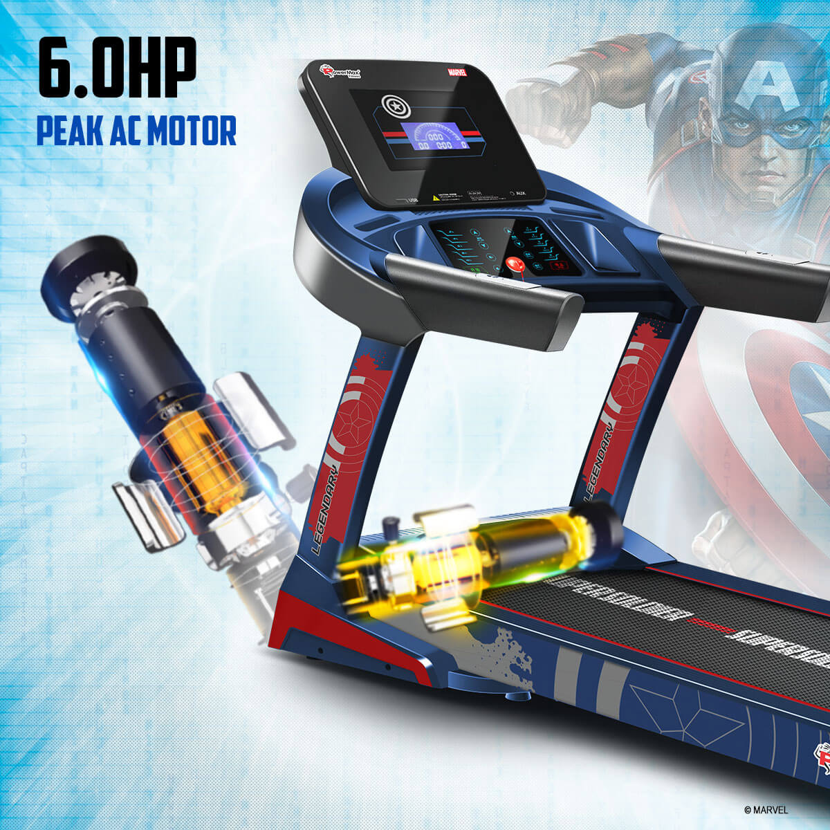 buy powermax x marvel mtc-3600 ac motorized treadmill with auto lubrication and auto incline