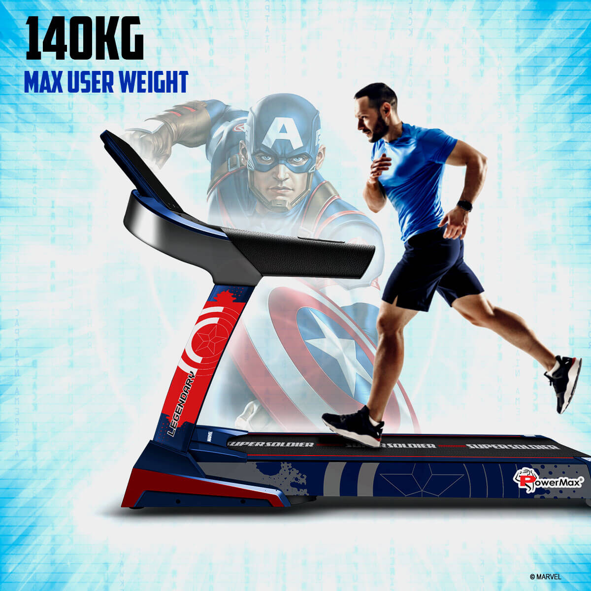 buy powermax x marvel mtc-3600 ac motorized treadmill with auto lubrication and auto incline