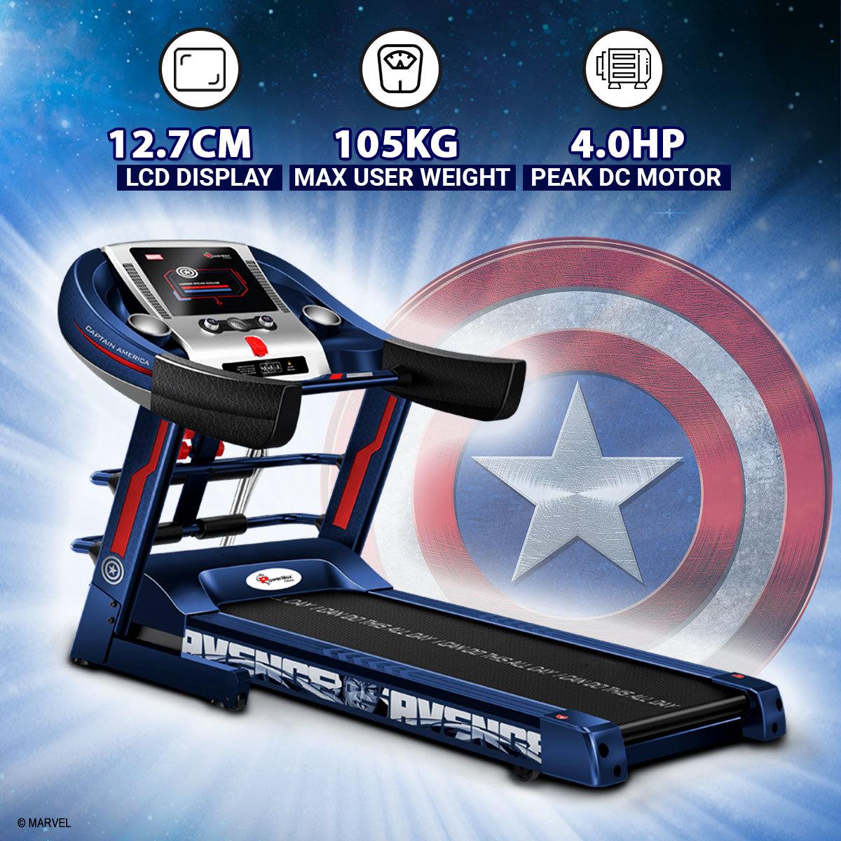 buy powermax x marvel mtm-1000m semi-auto lubrication multifunction treadmill