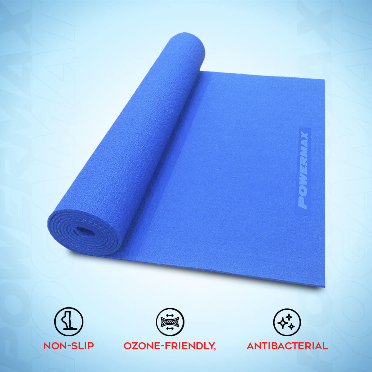 buy powermax 4mm thick premium exercise blue color yoga mat