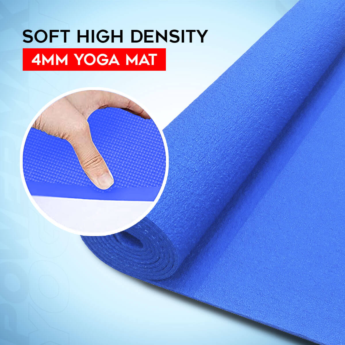 buy powermax 4mm thick premium exercise blue color yoga mat