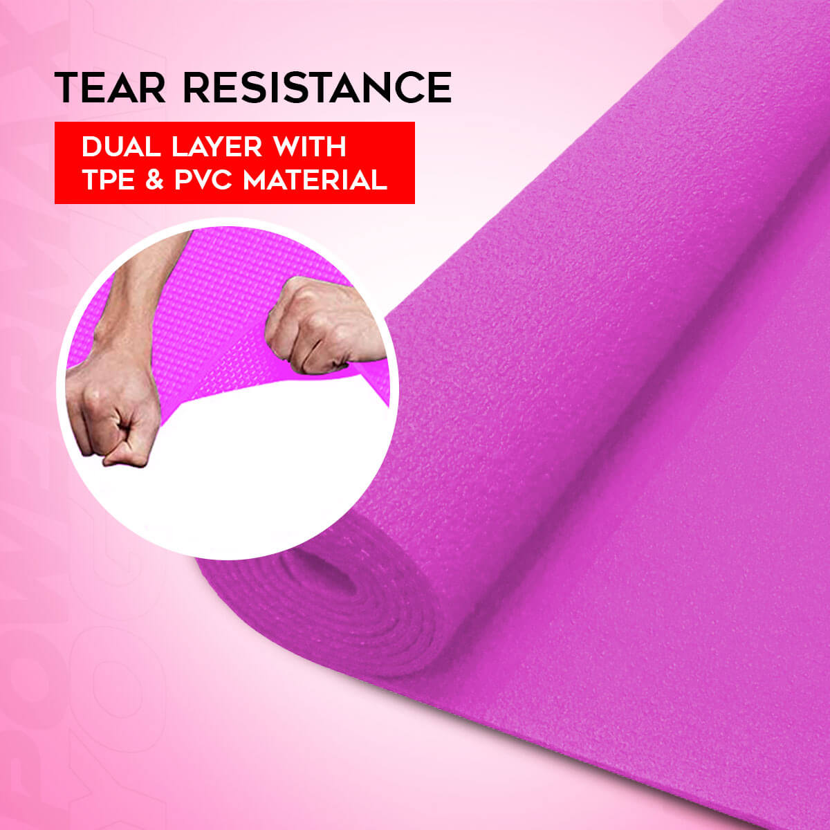 buy powermax 6mm thick premium exercise pink color yoga mat