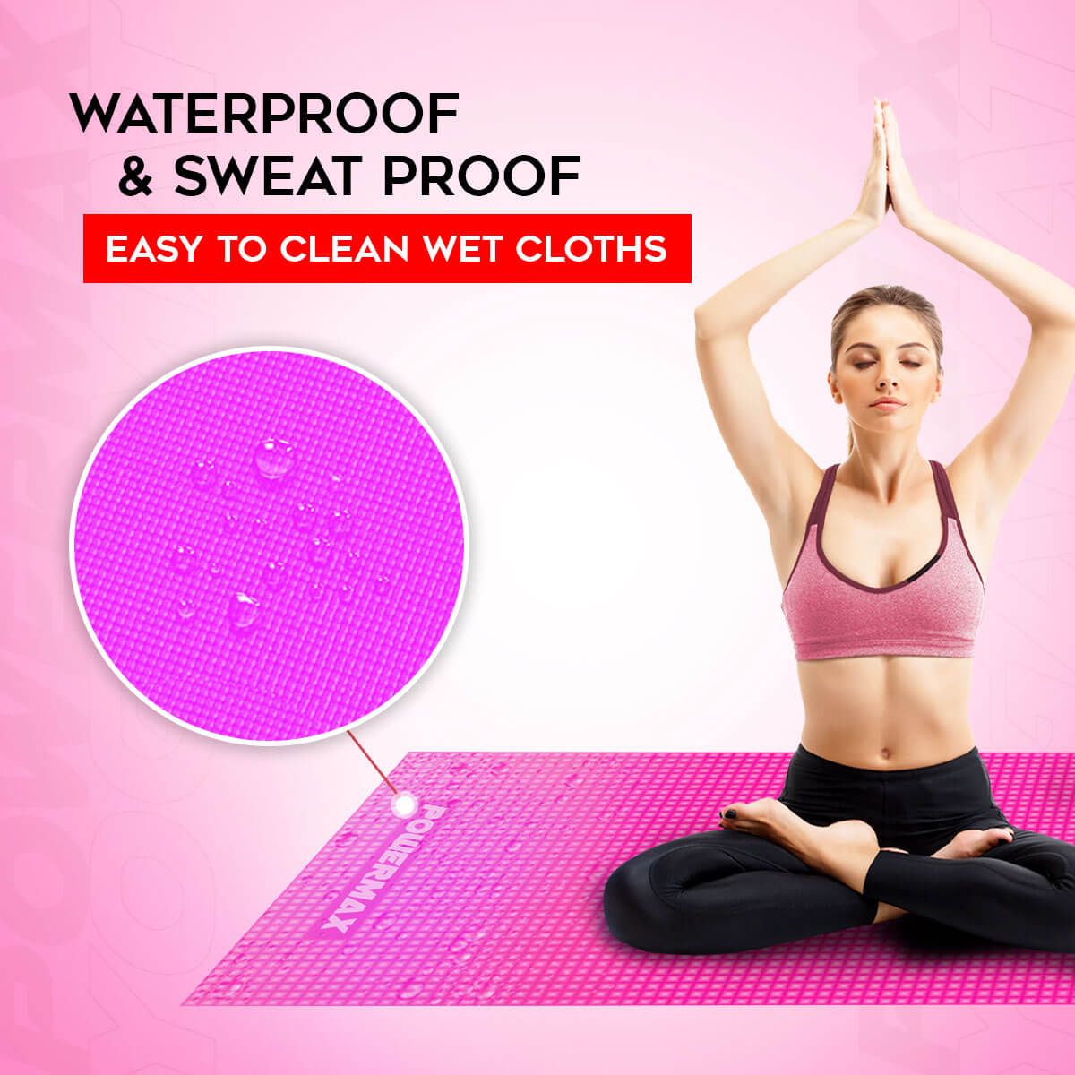 buy powermax 6mm thick premium exercise pink color yoga mat