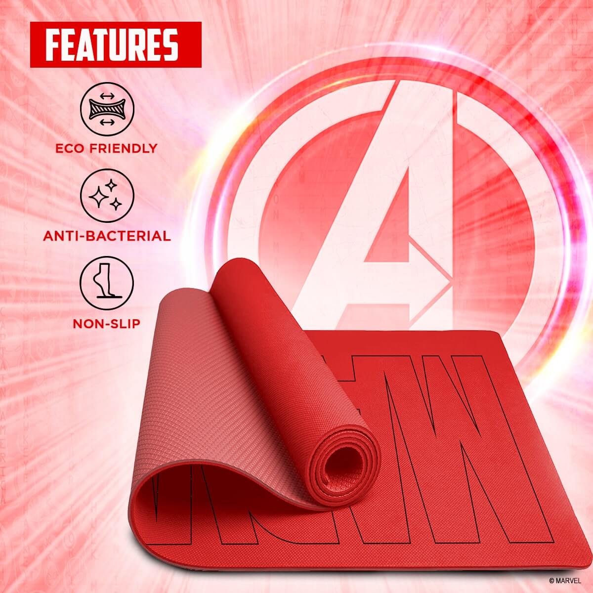 buy powermax x marvel yp6-1.1 marvel pvc yoga mat with bag for gym workout