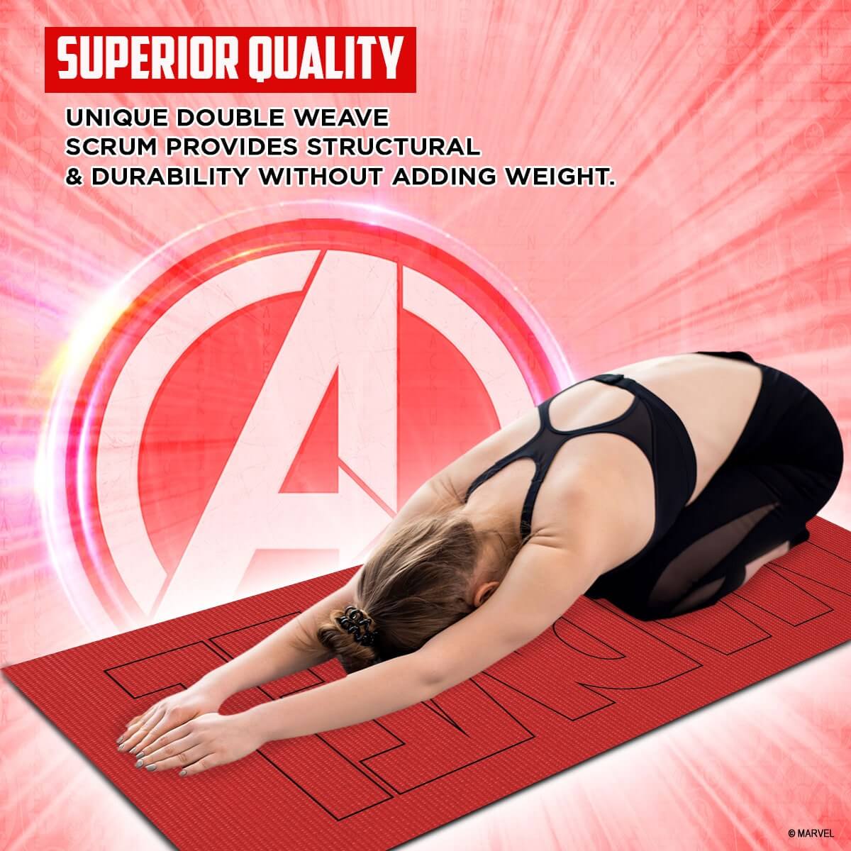 buy powermax x marvel yp6-1.1 marvel pvc yoga mat with bag for gym workout