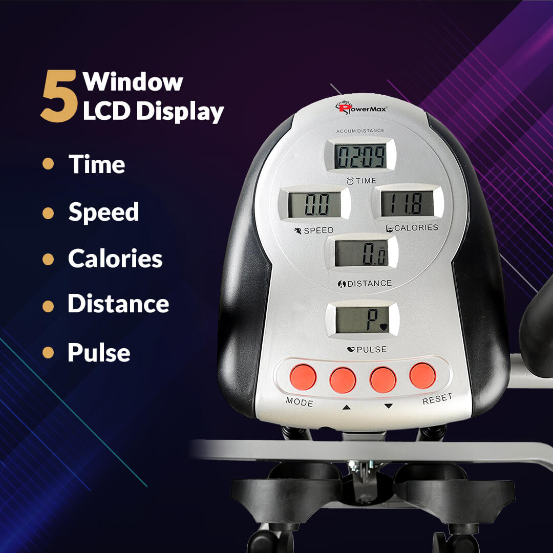 Foldable Compact Manual Treadmill with LCD Monitor 