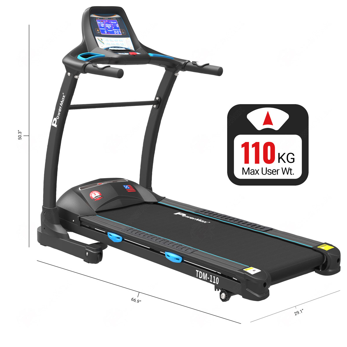 TDM-110® Motorized Treadmill with 7.2” Vivid Color Display