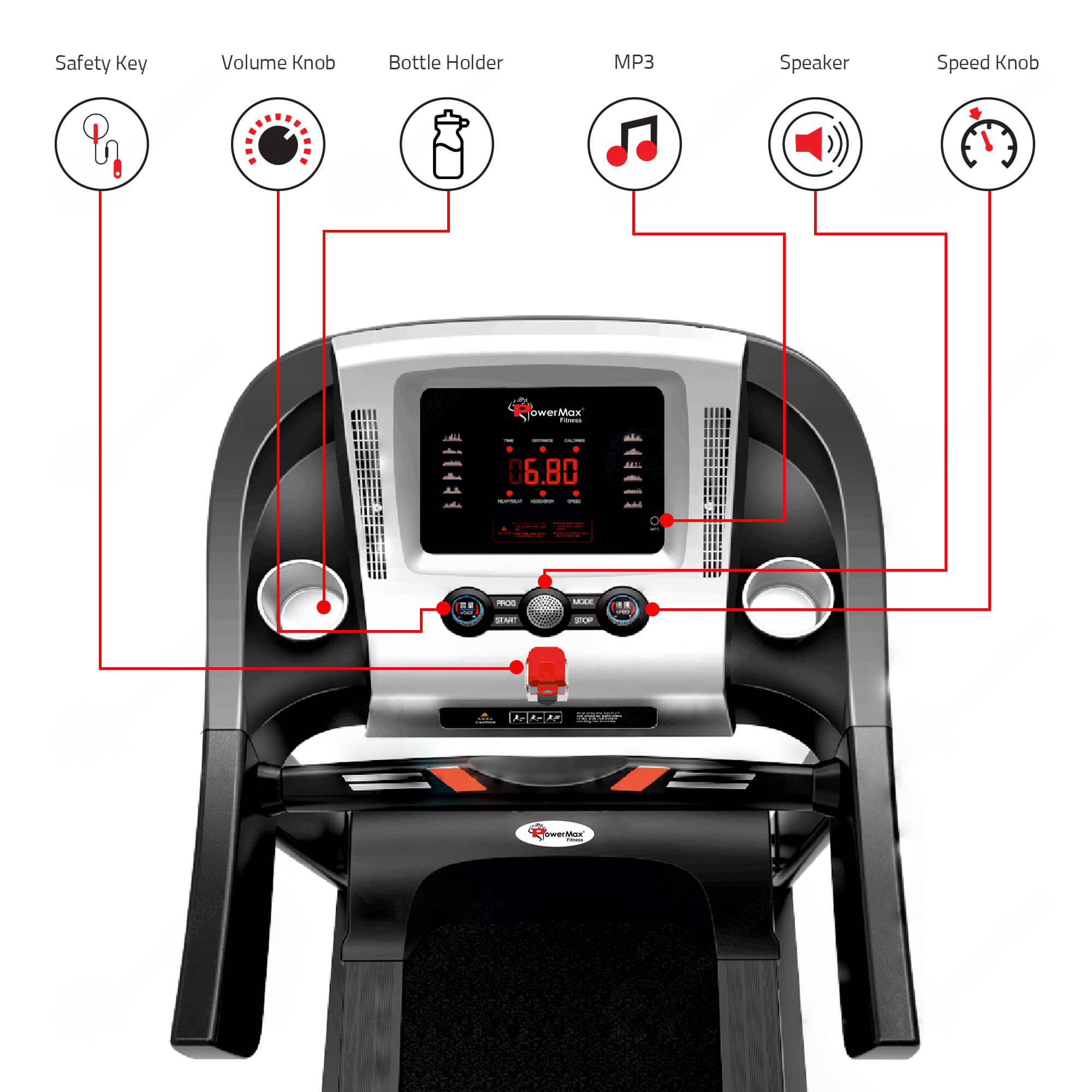 TDM-100M Semi-Auto Lubrication Multifunction Treadmill