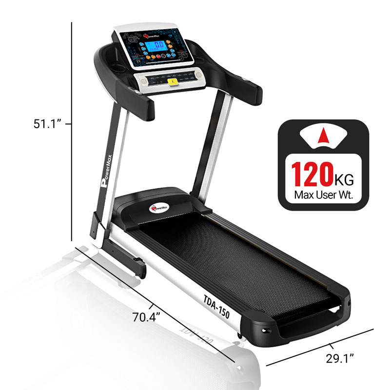 TDA-150 Auto Lubricating Treadmill with Auto Incline & Smart Run Function