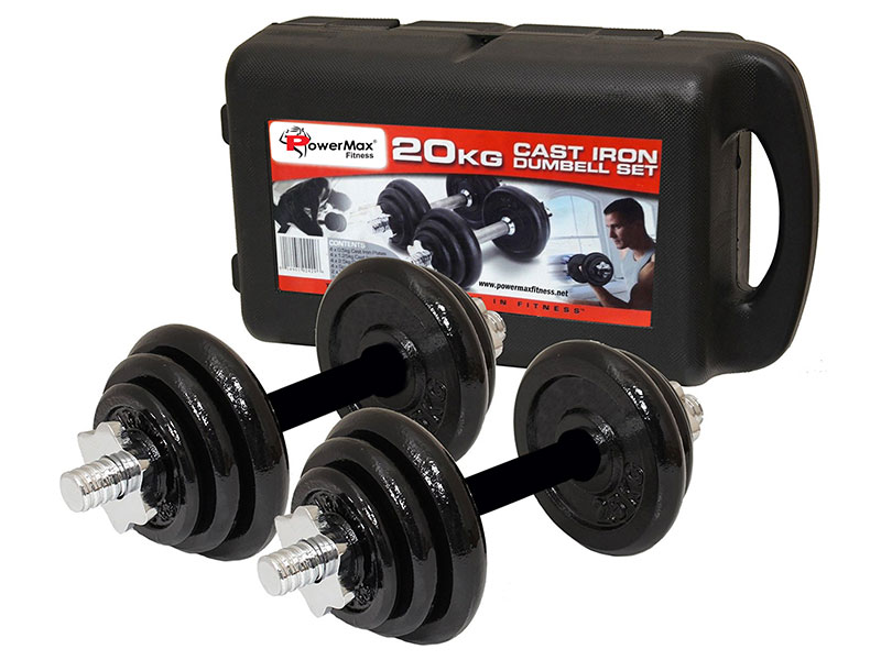 <b>PDS-20</b> Dumbbells Set Metal Plates + Dumbbell Rods Home Gym