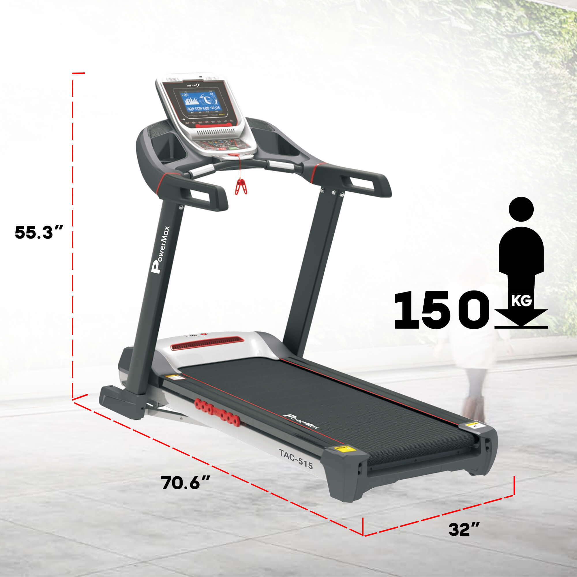 TAC-515 Commercial Motorized AC Treadmill with Android & iOS App