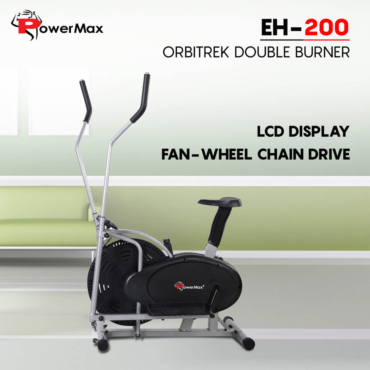 Elliptical cross trainer with hand pulse