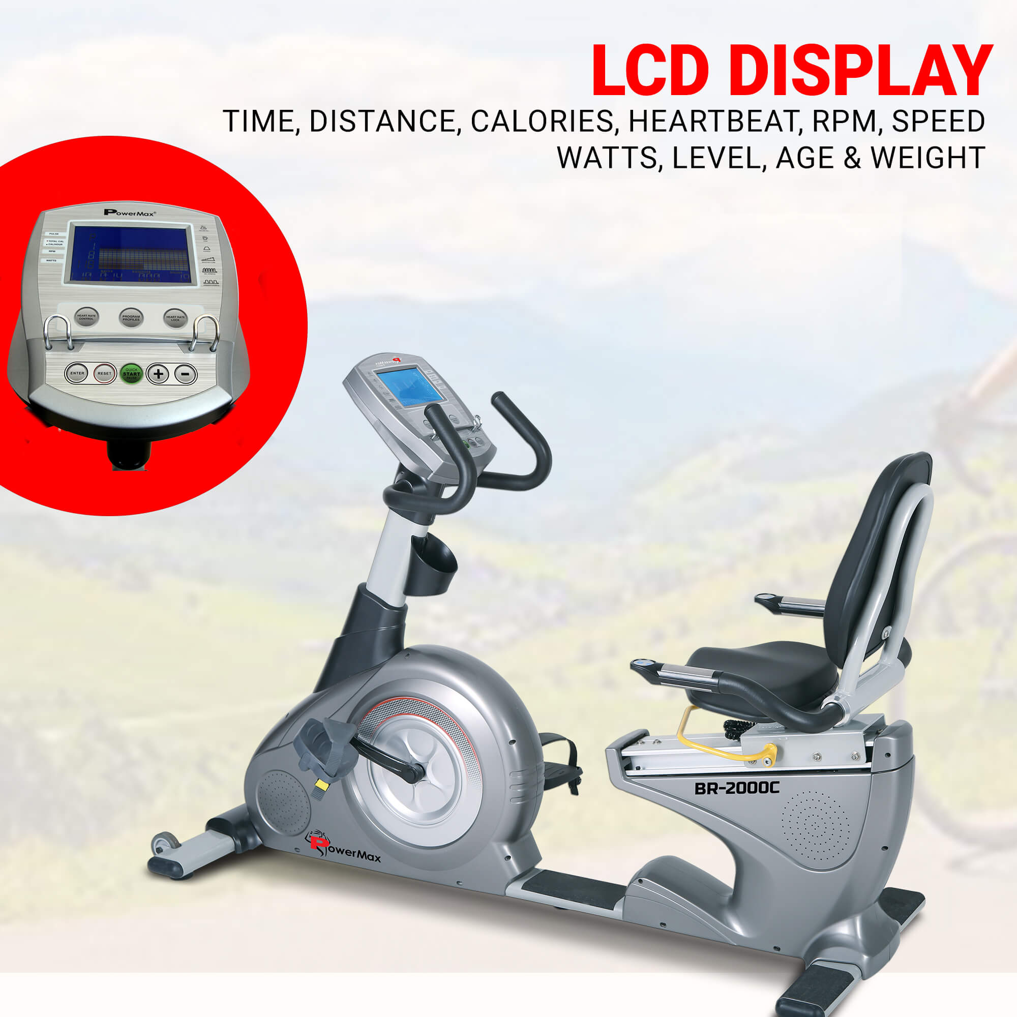 BR-2000C Commercial Recumbent Bike