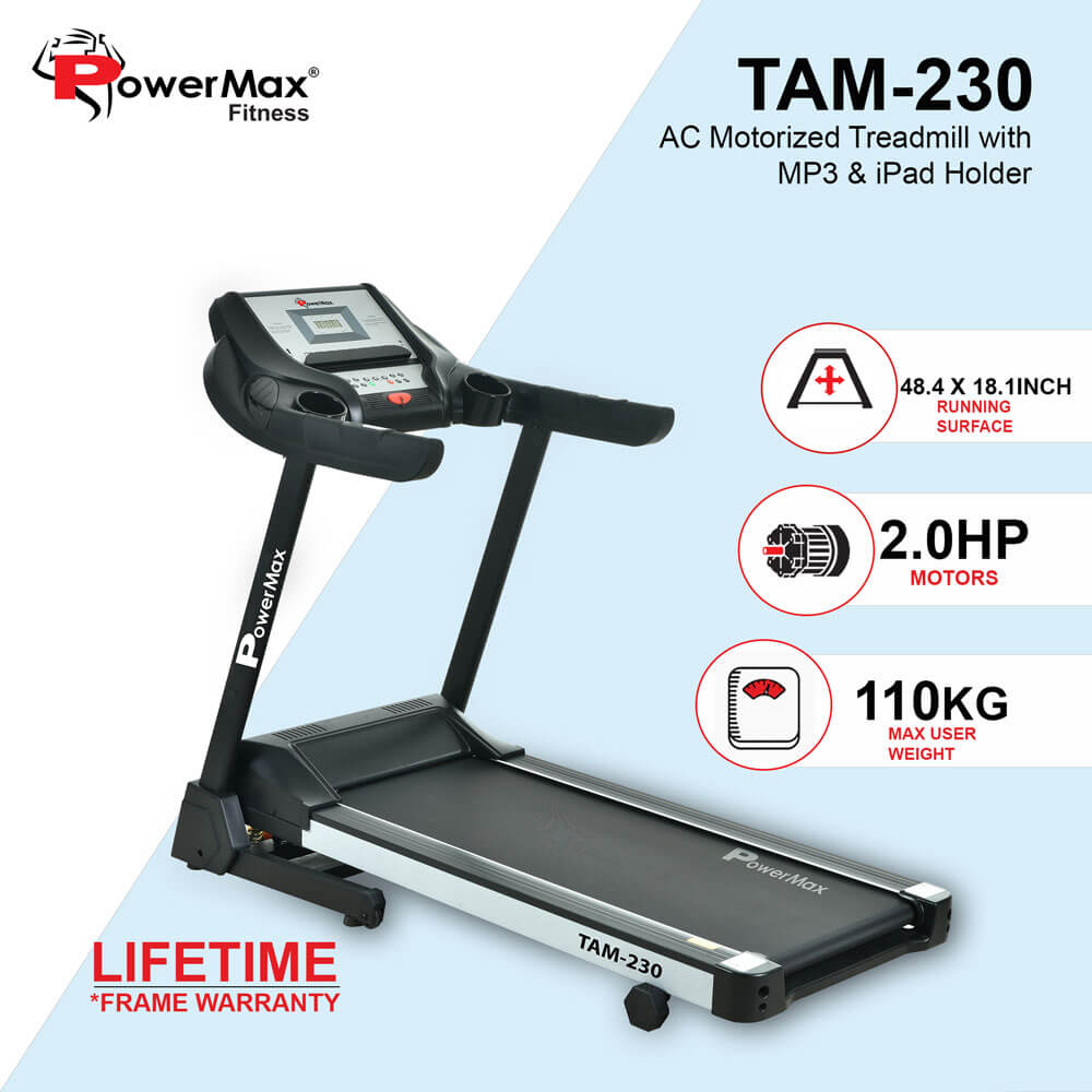 TAM-230 AC Motorized Treadmill with MP3 & iPad Holder