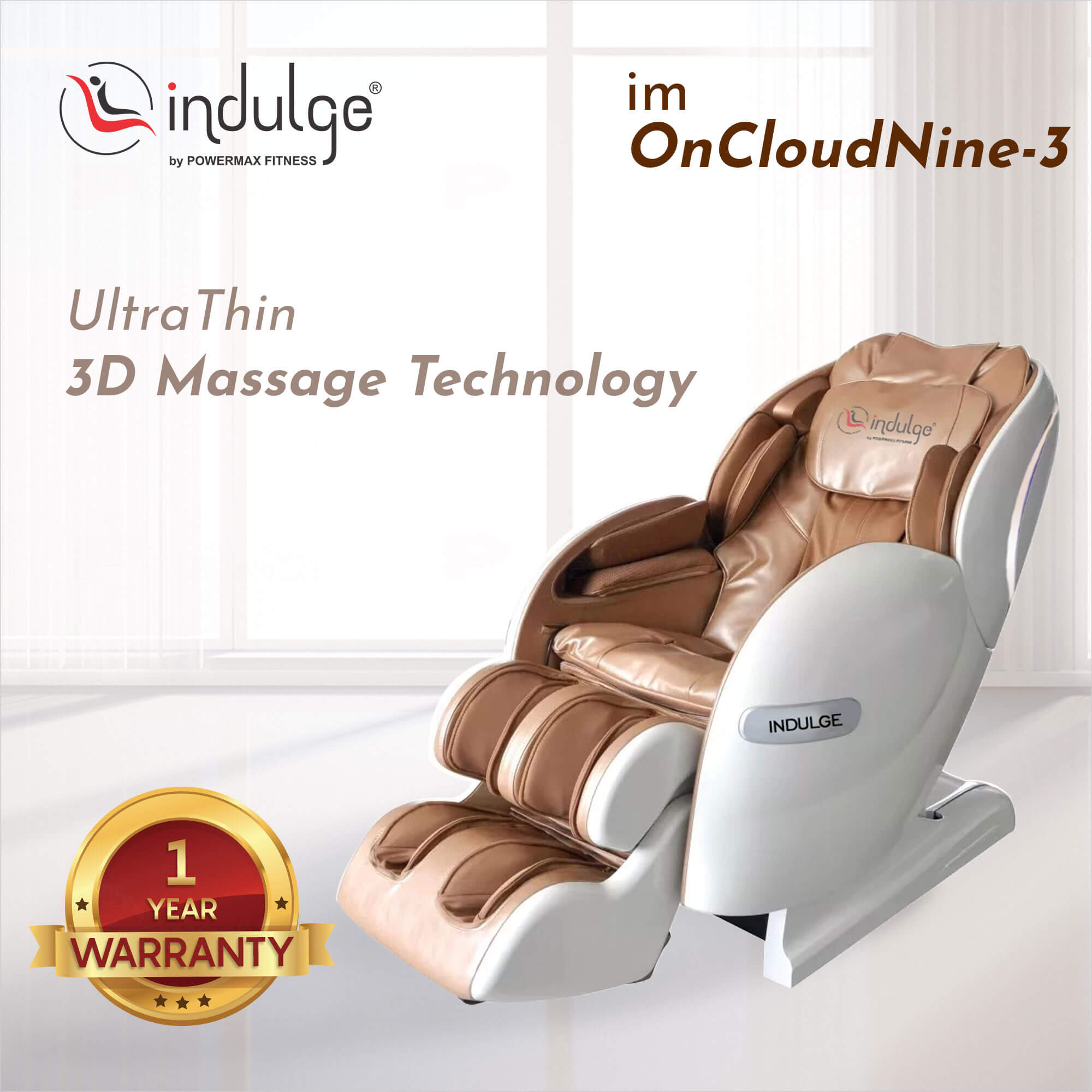 Indulge imOnCloudNine-3 Full Body Massage Chair with UltraThin 3D Massage Technology