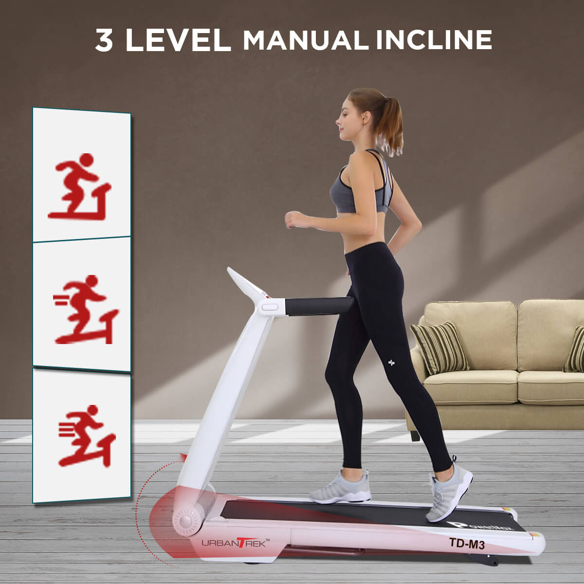 UrbanTrek TD-M3  Motorised Treadmill with Bluetooth Music Function