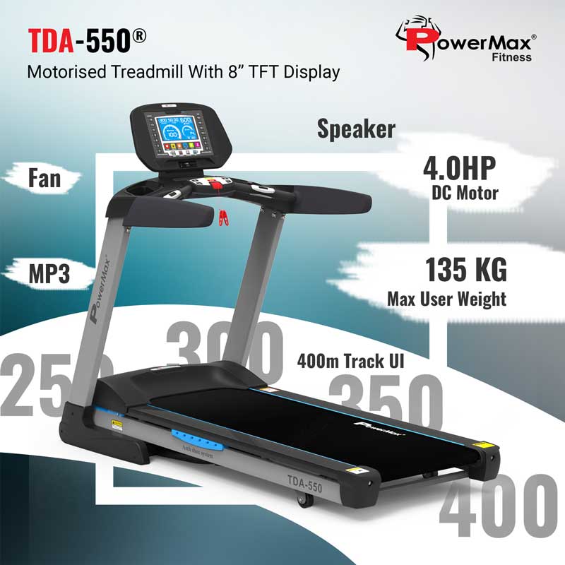 TDA-550 Motorised Treadmill with 400m Track UI