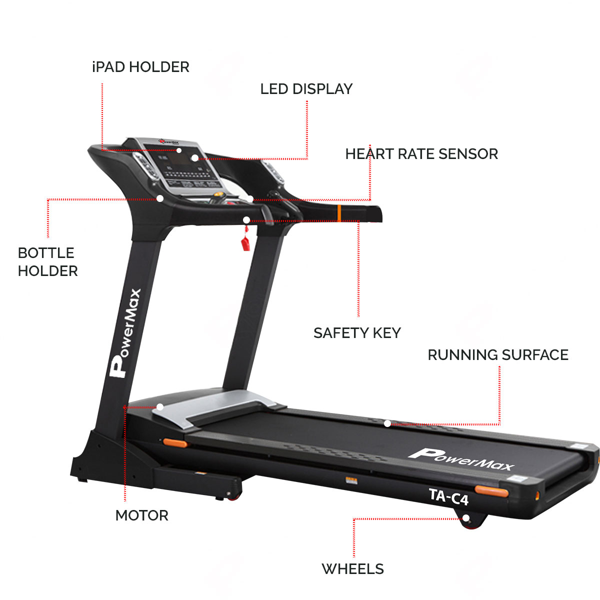 TA-C4 Commercial Motorized AC Treadmill