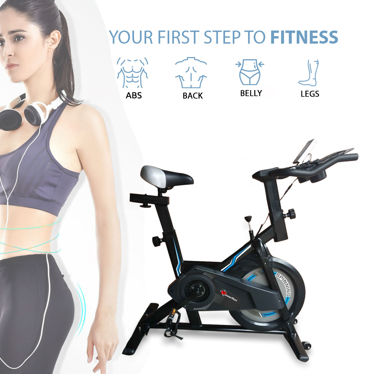 Home Use Spin Bike /Group Bike with iPad & Bottle holder