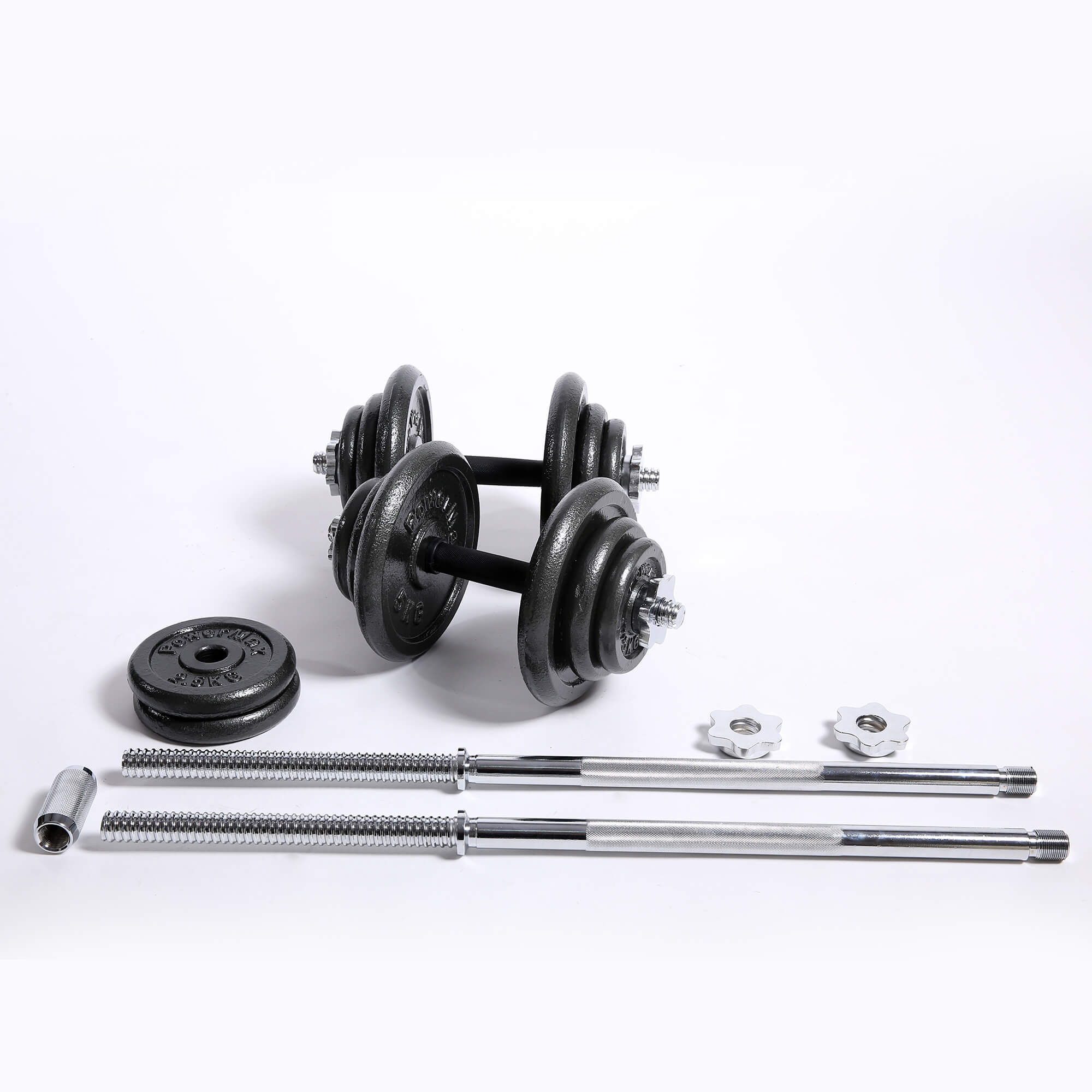 PDS-50Kg Dumbbells Set Metal Plates + Dumbbell Rods Home Gym